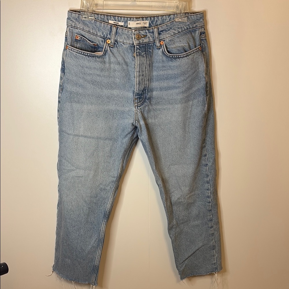 Mango Havana Light Blue Cropped Jeans | 8